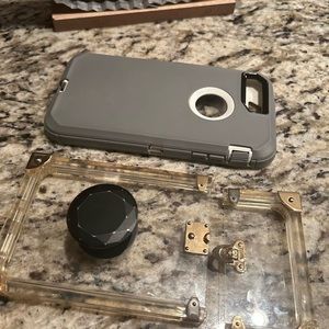 A pair of iPhone 8 Plus covers